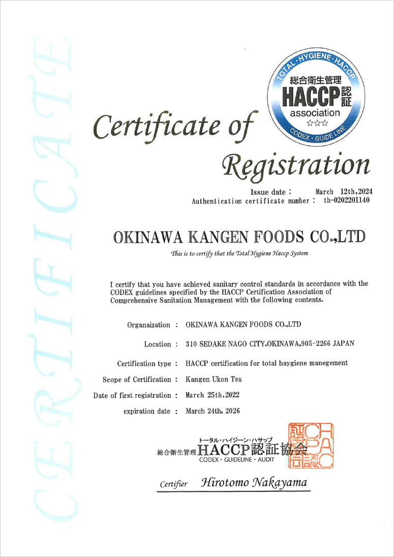 HACCP CERTIFICATE